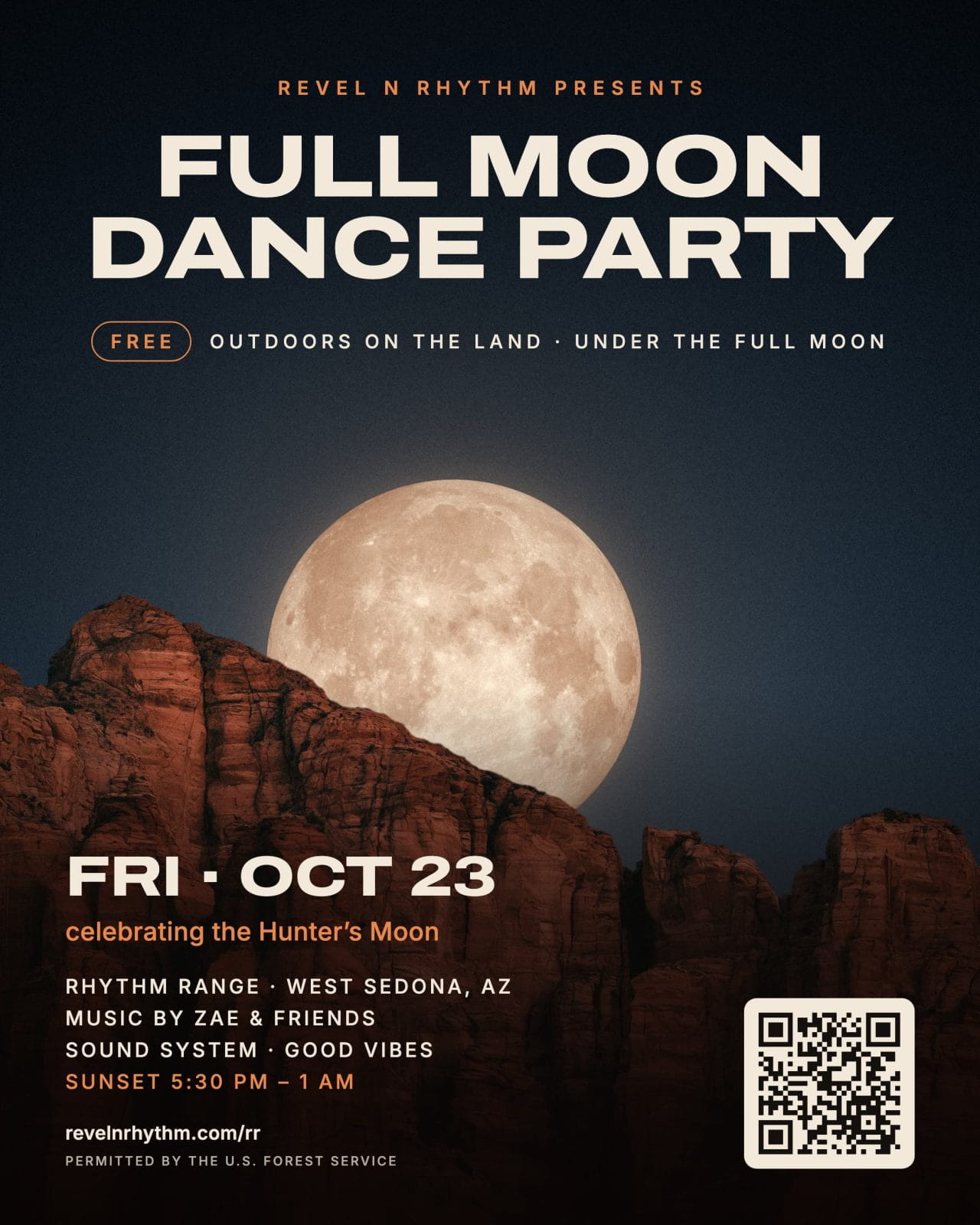 Full Moon Dance Party flyer, Friday October 23